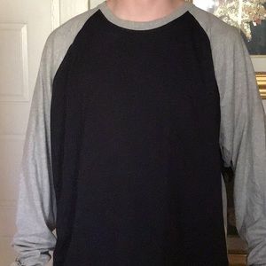 Long sleeve two tone Henley